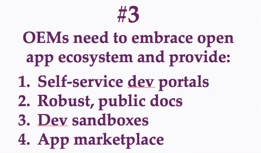 Self-service dev portals, Robust, public docs, Dev sandboxes, App marketplace