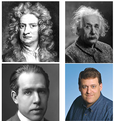 Newton, Einstein, Niels Bohr, Roy Fielding